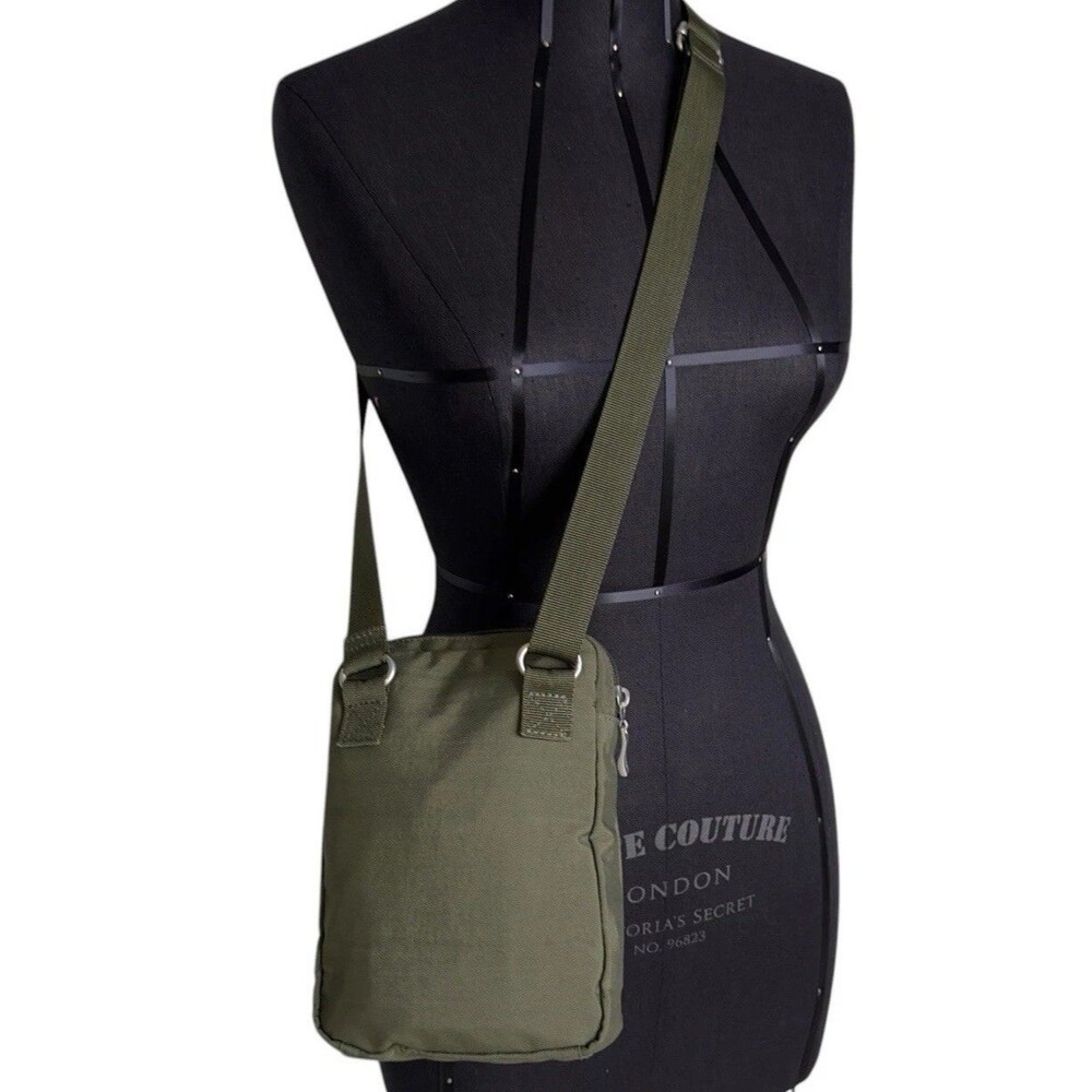 Baggalini Dual Zipper RFID Crossbody Bag In Olive NWOT